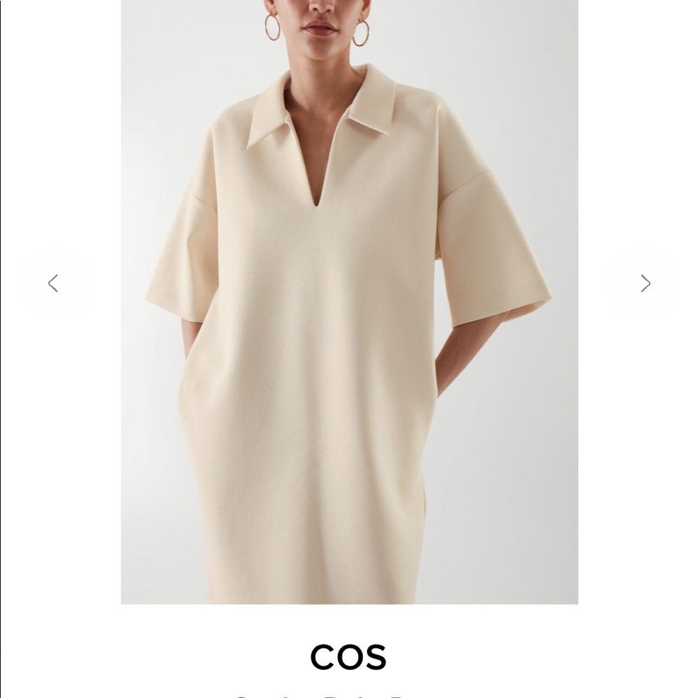 Cos scuba polo dress in size S and cream color.